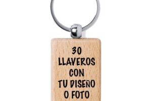 Llaveros personalizados – 30, madera, regalo, empresa, Detalles de boda, comunión, Artículos publicitarios, Merchandising