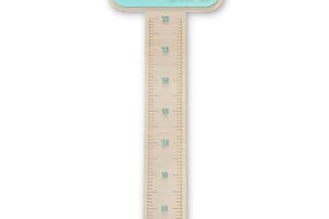 Silu- Medidor Niños pared con Nombre de Madera y color Personalizados para Decoracion de Habitacion Infantil, pintado a mano (Madera de Haya)