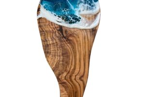 Tablas de Cortar de Madera Olivo Natural, Pieza Única, Tabla Cocina para Servir elegante, carne, barbacoa, pan, piezas artesanale (28×13 cm aprox)