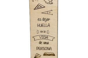 Punto de libro madera personalizado profe | Marcapáginas de madera día del libro o Sant Jordi | regalo profe| Motivo enseñanza, profesorado, educación | Lulamuk