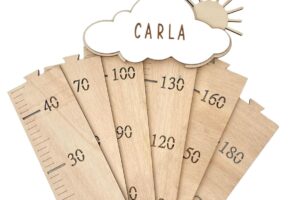 Little_Dreams_ Tabla de Crecimiento Infantil Madera NOMBRE PERSONALIZABLE.Regla para Gráfica de Altura Colgar en la Pared regla para niños y niñas medidor madera