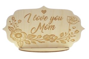 MoniDecor Regalo dia de la Madre Madera Regalo Mama Detalles para Regalar Tarjeta Regalo dia de la Madre Felicitacion dia de la Madre Regalo para mi Madre Tarjeta Felicitacion Mama(MOM)