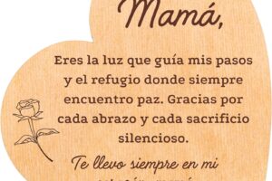 CUBIBOO ART Corazón de Madera con Soporte Regalos para Madres – Regalo Madre – Regalos Originales para Madres – Regalo Mama